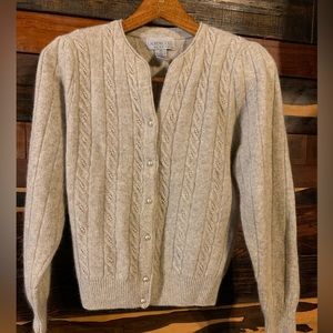 Lauren Cole Petite (S) Lambswool/Angora blend CARDIGAN with beading